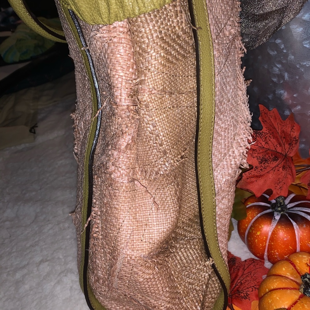 💯Burberry Prorsum Covington Lg Raffia Gr Leather - Picture 4 of 11